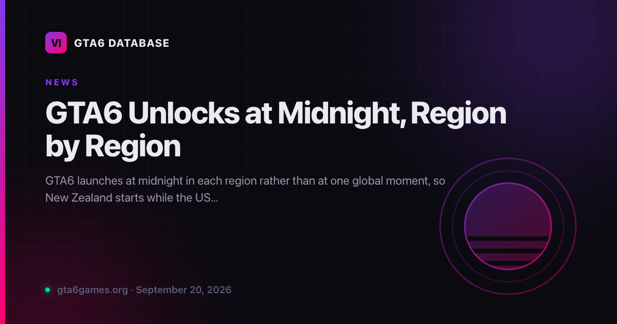 GTA6 Unlocks at Midnight, Region by Region