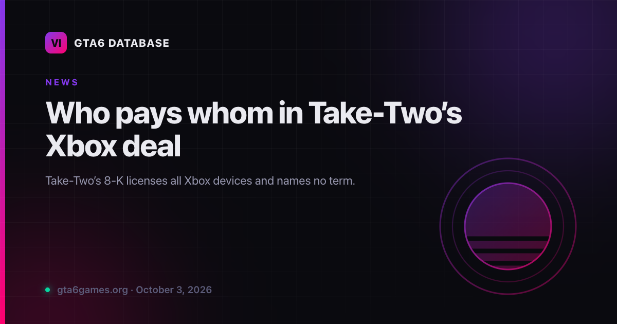 Who pays whom in Take-Two’s Xbox deal